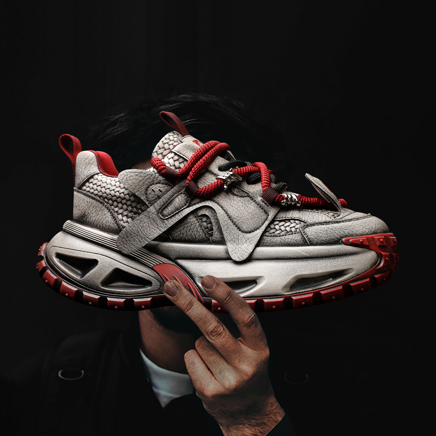 ins超好看的拼色厚底老爹鞋