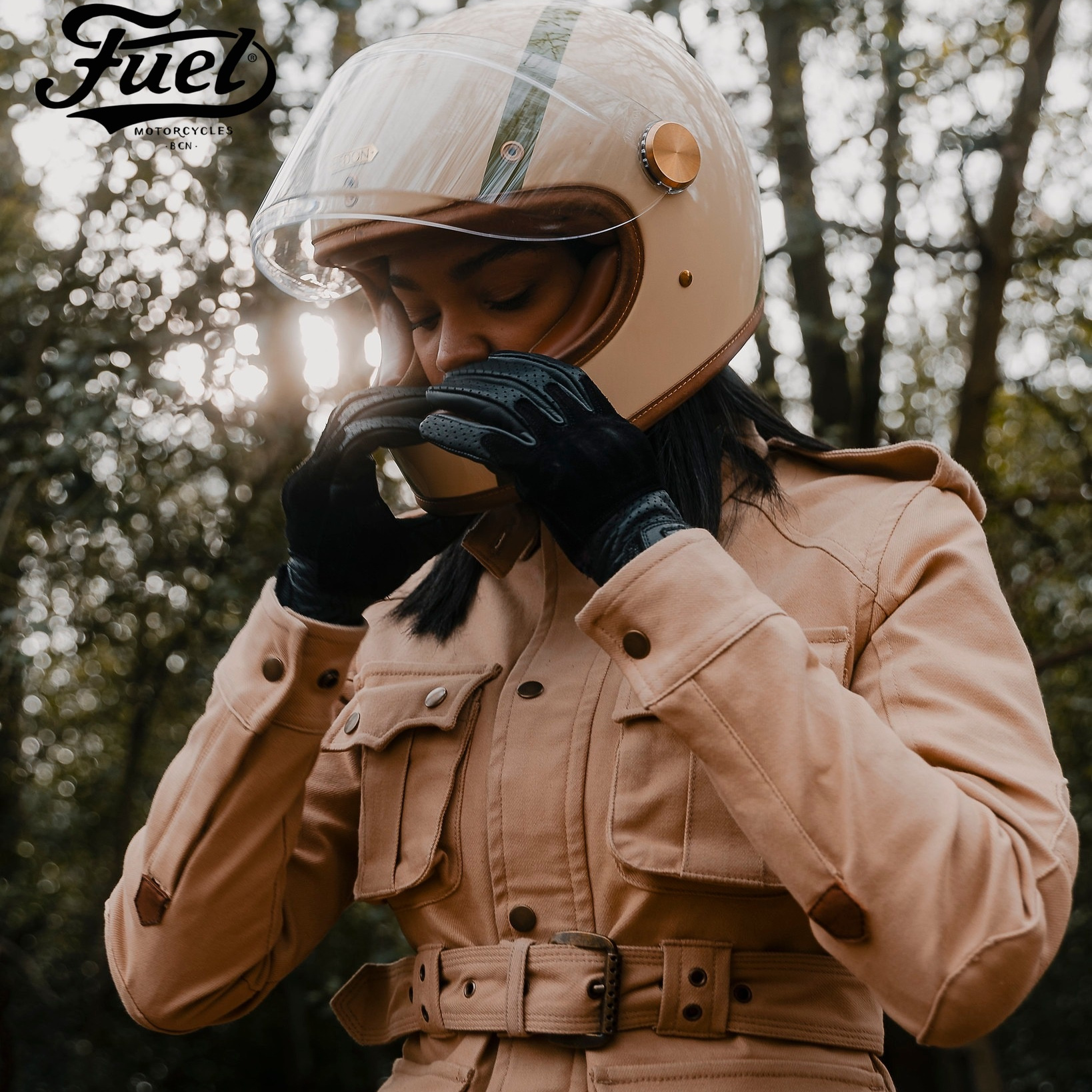 FUEL攀爬者女真皮打孔透气手套