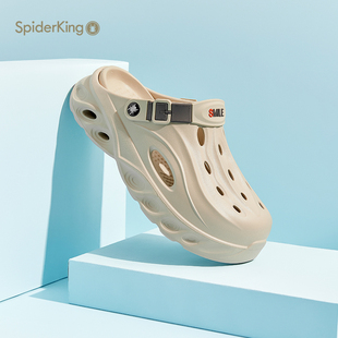 官方正品 新款 蜘蛛王男鞋 2025夏季 休闲软底舒适轻便 洞洞鞋 沙滩凉鞋