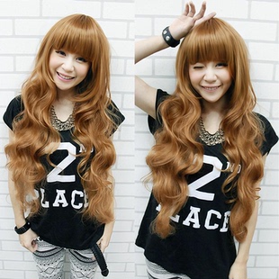 假发女全头套大波浪长卷发日韩修脸齐刘海自然整顶假发头套式