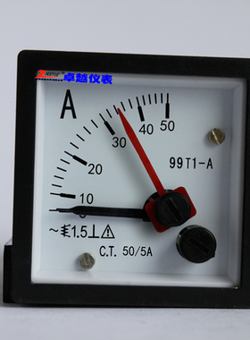 指针励磁机械表头防爆红色双指针交流电流表99T1 50A/5A 50A/1A