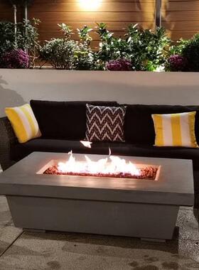 北美户外庭院别墅燃气景观火焰观景台取暖炉烤火炉取暖桌壁炉