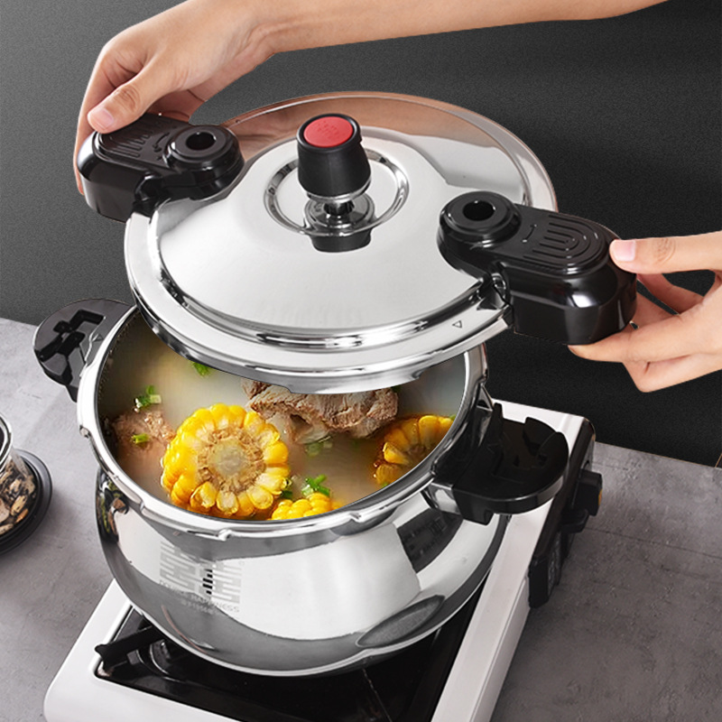 双喜304不锈钢高压锅20cm球釜压力锅家用燃气电磁炉通用汤锅6升