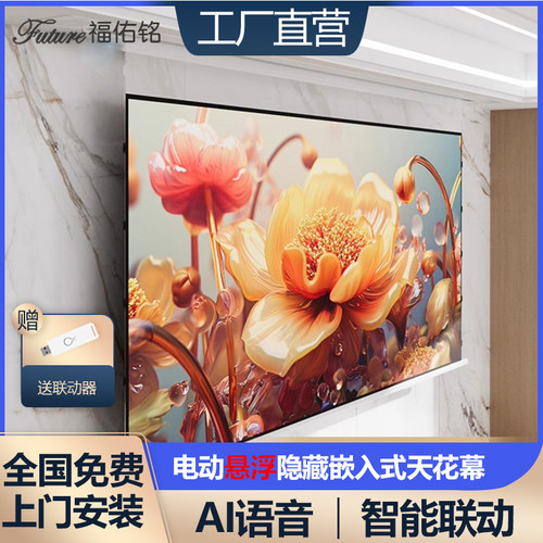 智能悬浮投影幕布隐藏嵌入式