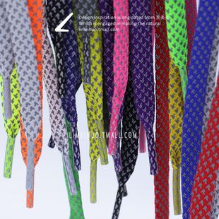 RELACORE反光鞋带适配kobe mamba科比5zk五代篮球黑白金属AJ1空军