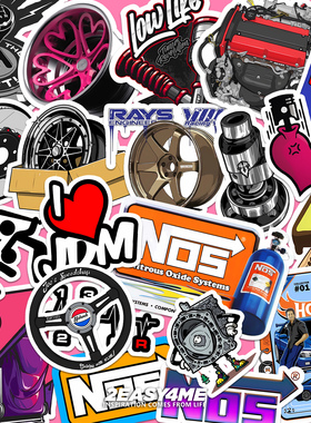 改装车JDM车系配件LOGO潮流日系卡通平板手机箱个性装饰防水贴纸