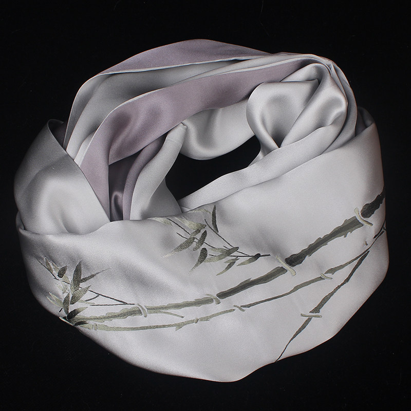 刺绣桑蚕丝长丝巾中年男女士真丝围巾绣花苏州丝绸苏绣特色伴手礼,特色手工艺,刺绣,淘宝优惠券,粉丝福利购,淘宝优惠卷