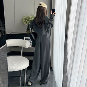 邵夫人卫衣阔腿裤两件套女春秋款2023新款休闲时尚小个子网红套装