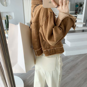 邵夫人复古牛仔外套女装短款潮ins小个子秋装新款设计感小众上衣