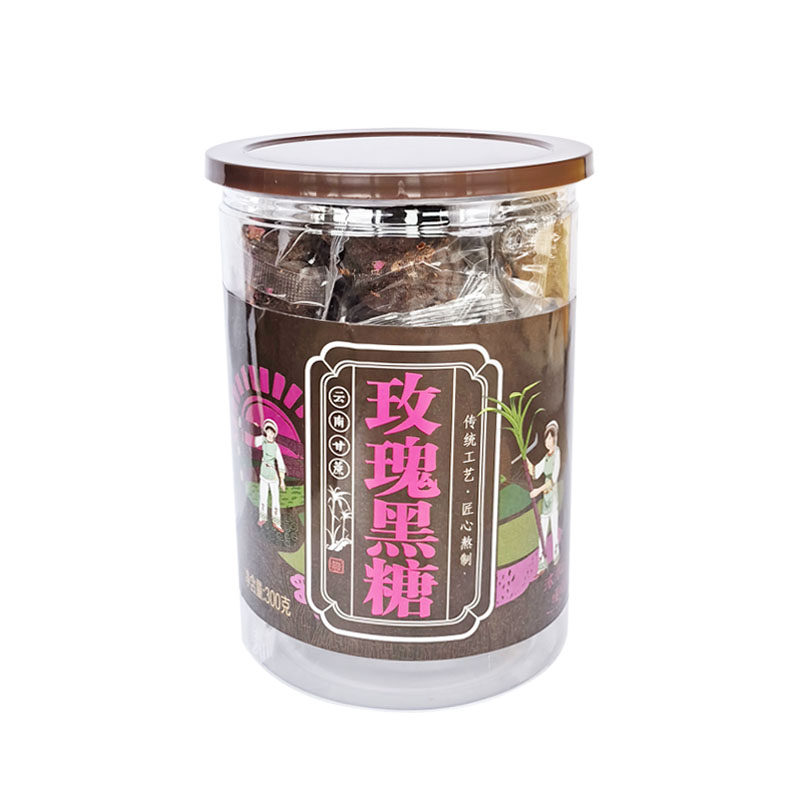 玫瑰黑糖块古秘老红糖心形300g瓶装传统方法云南八千方厂家直销