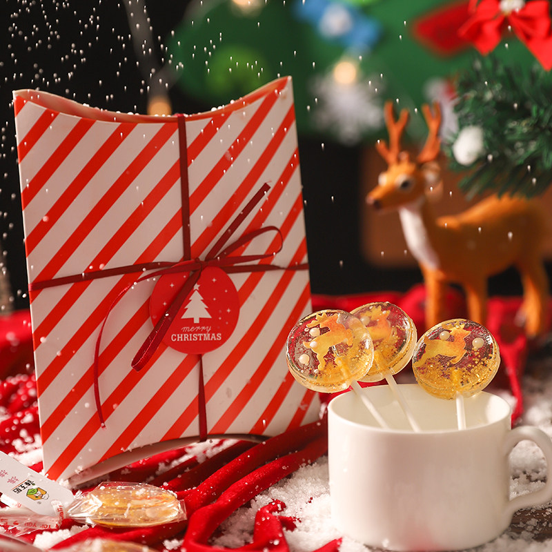 圣诞节麋鹿棒棒糖手工创意糖果礼盒颜值零食圣诞礼物送闺蜜朋友