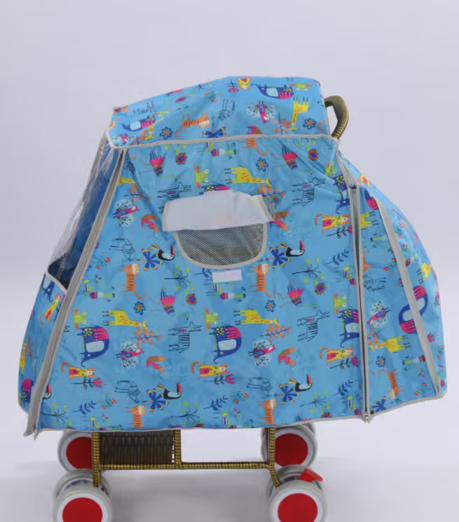 婴儿竹藤推车雨罩可躺防寒遮阳棚宝宝仿藤伞车罩子防水防晒保暖棚