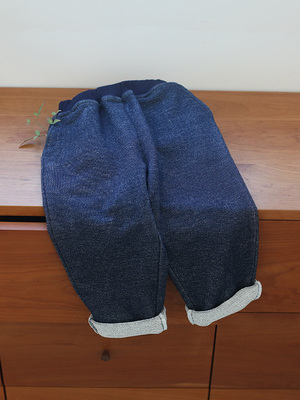 外婆家长裤纯棉萝卜裤毛圈休闲裤