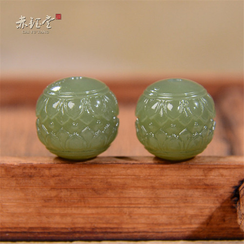 和田玉单珠散珠莲花珠手串配珠