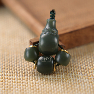 和田玉三通文玩配饰塔青玉单珠散珠天然正品手链DIY配件三通套装