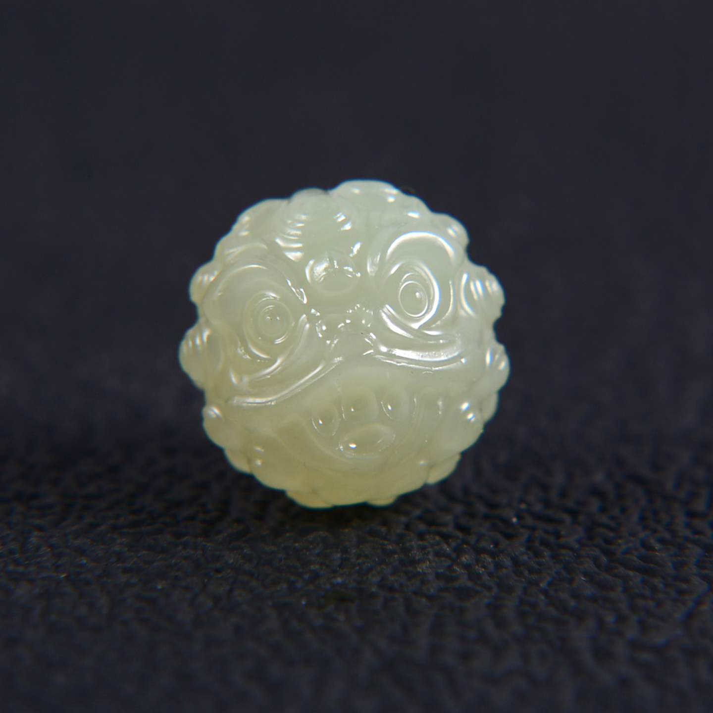 和田玉散珠单颗狮子雕刻珠清水老料天然diy紫檀手串配珠文玩配饰