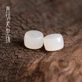 高端真品和田玉药片散珠羊脂白玉隔珠天然手串文玩配饰毕业级大全