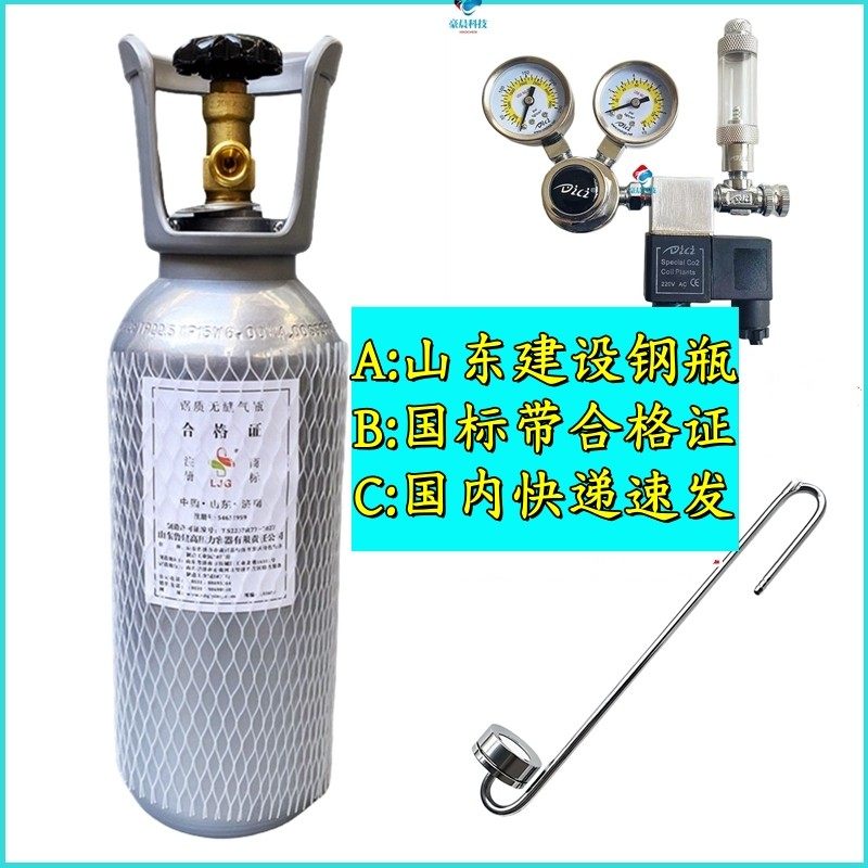 山东建设二氧化碳钢瓶减压表细化器CO2充气罐水草鱼缸专用发生器