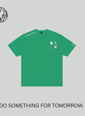 Ycm²进化论T恤男女同款圆领宽松休闲百搭图案印花T恤