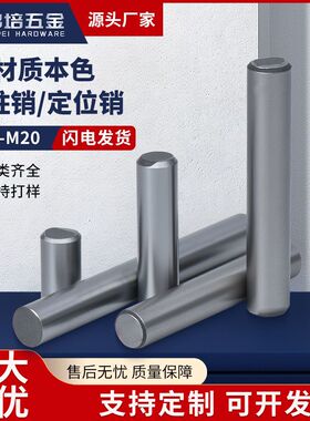铁圆柱销碳钢定位销钉实心固定销轴A3本色1米销钉M1-M50规格齐全