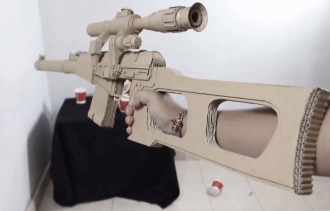 diy套装亲子制作 纸板枪  纸板狙击步枪 可发射 图纸  不卖成品