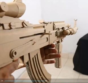 diy套装 亲子制作 纸板枪  Ak47 可发射  材料包 不是成品