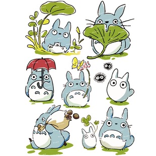 中号F0007-10龙猫Totoro卡通动漫笔记本电脑手机旅行拉杆箱贴纸