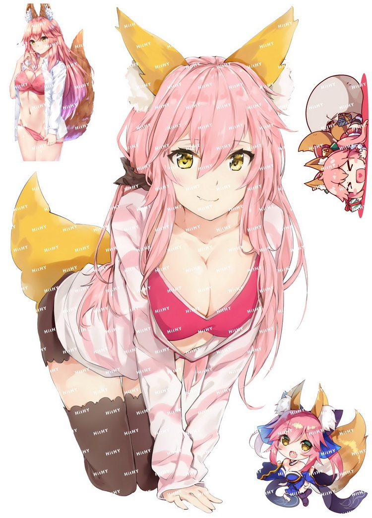 中号f0313-02玉藻前卡通动漫笔记本电脑杯汽车旅行拉杆箱防水贴纸