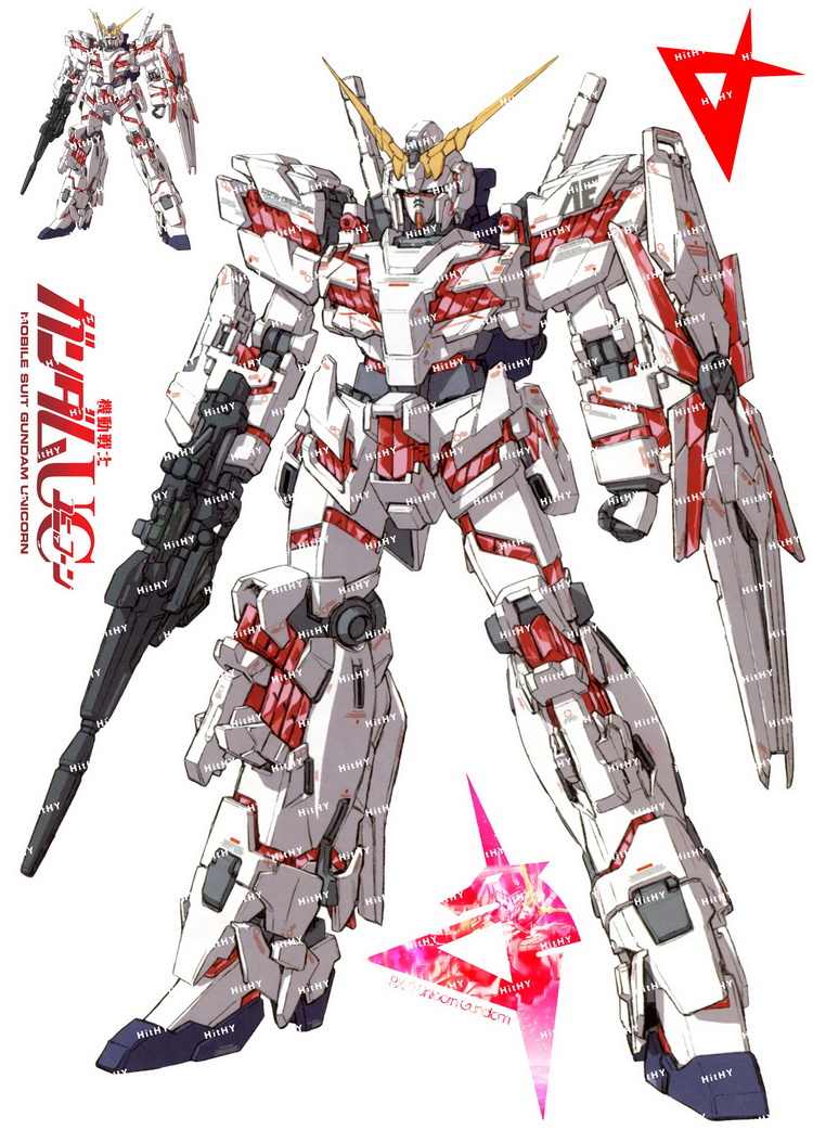 大号F0083-29高达GUNDAM独角兽卡通动漫电脑杯汽车旅行拉杆箱贴纸