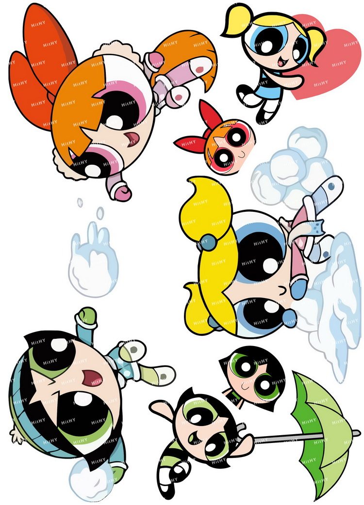 中号f0399-01飞天小女警卡通动漫电脑手机吉他旅行行李拉杆箱贴纸