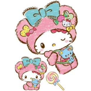 小号F0290-06动漫凯蒂萌kitty电脑吉他猫手机旅行拉杆箱贴纸