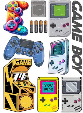 大号F0046-02怀旧复古游戏机潮牌笔记本电脑手机旅行拉杆箱贴纸