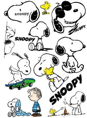 中号F0003-01史路比snoopy-卡通动漫笔记本电脑旅行箱贴纸防水