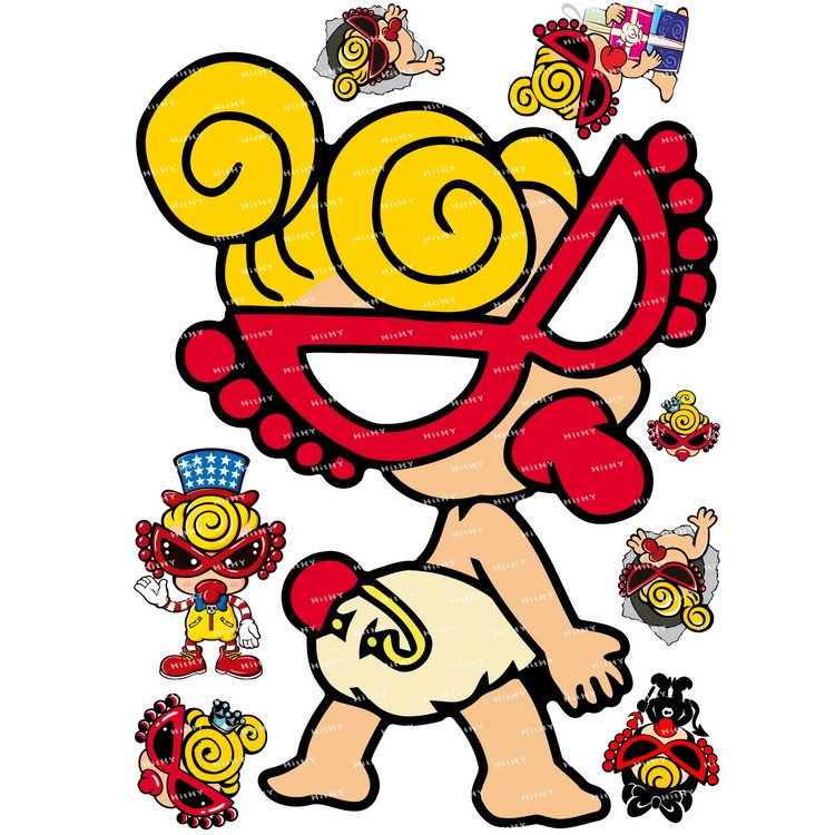 大号F0420-02黑超奶嘴B动漫卡通潮牌电脑笔记本旅行拉杆箱贴纸