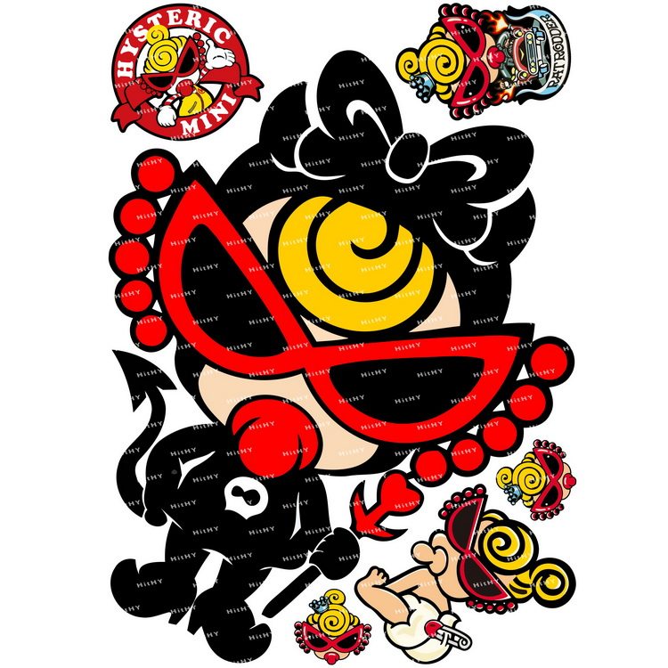 小号F0420-06黑超奶嘴B动漫卡通潮牌电脑笔记本旅行拉杆箱贴纸