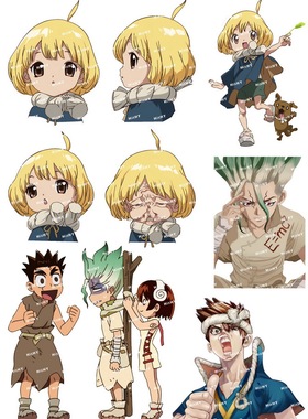 小号F0340-01新石纪卡通动漫笔记本电脑吉他杯手机旅行拉杆箱贴纸