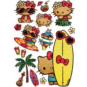 黑皮hello kitty凯蒂猫动漫笔记本电脑冲浪电动车旅行行李箱贴纸