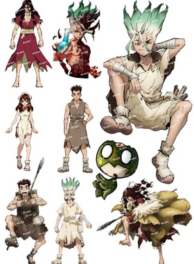 中号F0340-02新石纪卡通动漫笔记本电脑吉他杯手机旅行拉杆箱贴纸