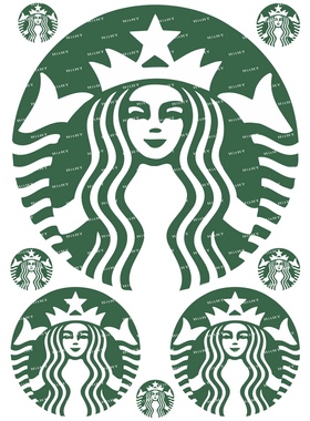 F0004-03星巴克咖啡潮牌个性笔记本电脑手机旅行拉杆箱电动车贴纸