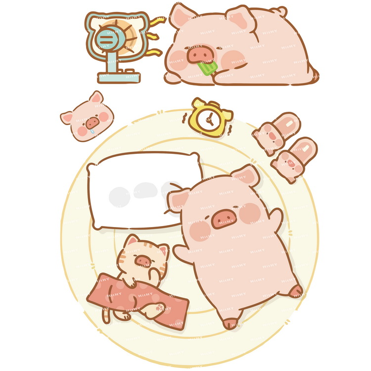 大号F0435-01罐头猪LULU猪卡通动漫电脑笔记本吉他旅行拉杆箱贴纸