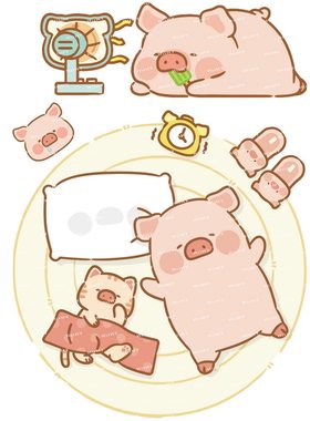 大号F0435-01罐头猪LULU猪卡通动漫电脑笔记本吉他旅行拉杆箱贴纸