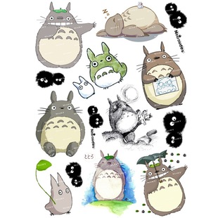 中号F0007-01龙猫Totoro卡通动漫笔记本电脑手机手机旅行箱贴纸