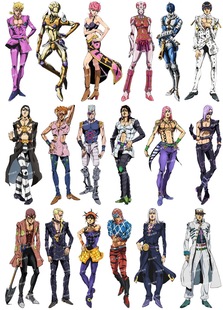 中号F0378 奇妙冒险卡通动漫电脑吉他手机旅行拉杆箱贴纸 05JOJO