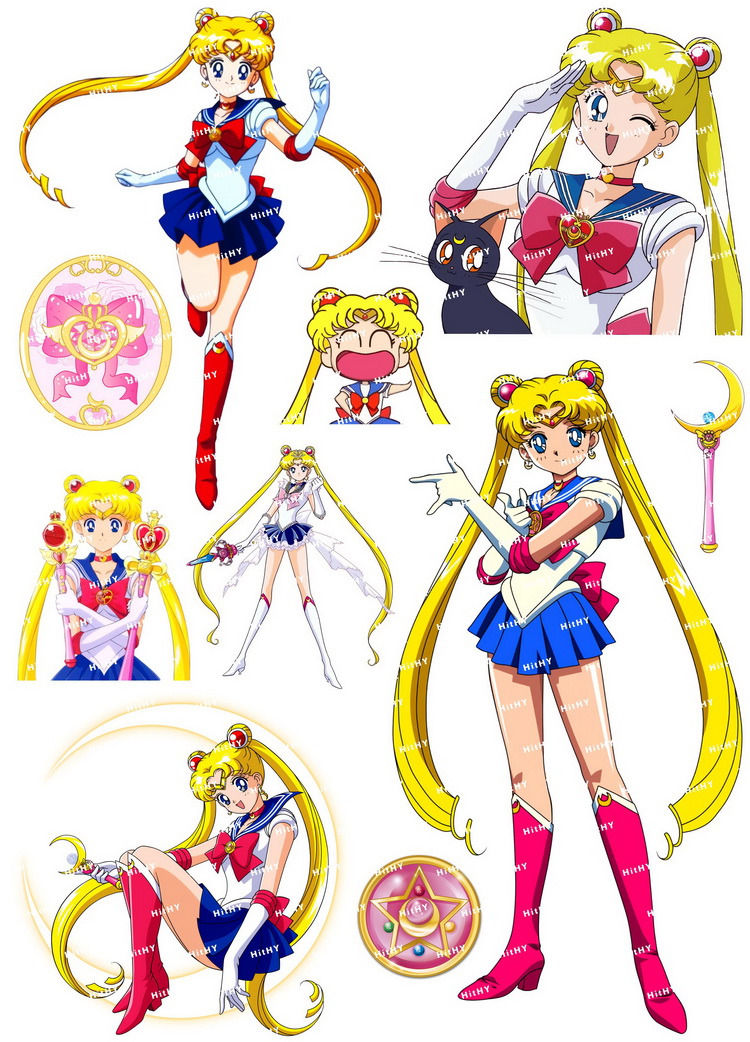 小号f0333-01美少女战士sailormoon卡通动漫笔记本旅行拉杆箱贴纸