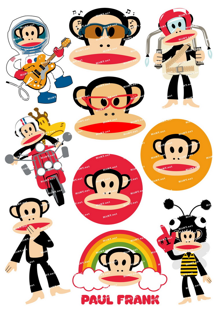 小号f0013-01猴子卡通动漫潮牌笔记本电脑吉他杯子手机旅行箱贴纸