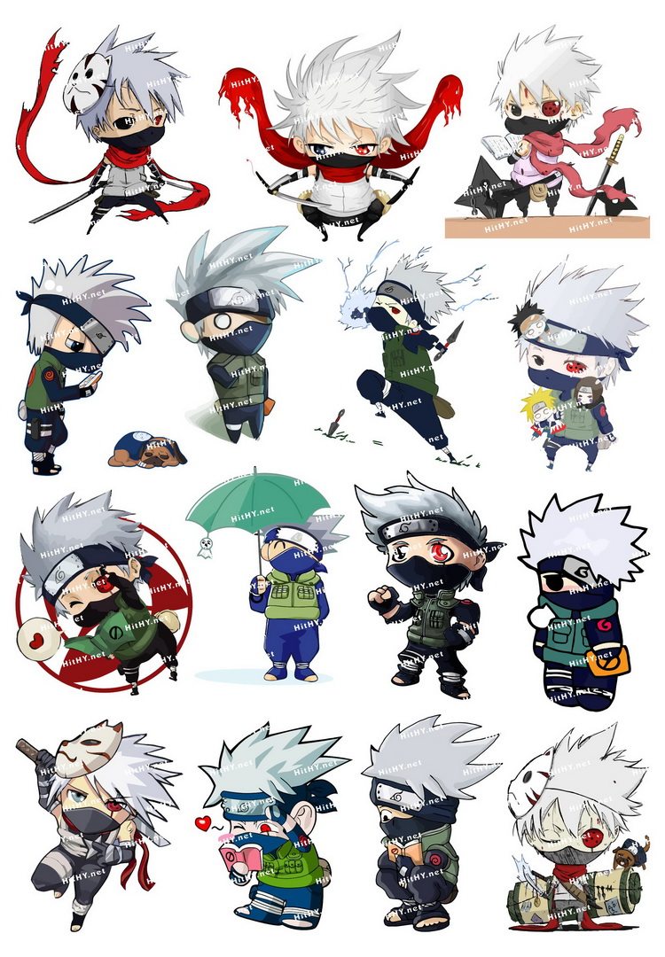 中号f0177-03火影忍者 卡卡西-卡通动漫笔记本电脑汽车旅行箱贴纸