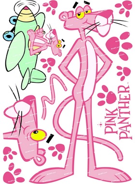 大号F0069-08粉红豹Pink Panther卡通笔记本电脑旅行拉杆箱贴纸