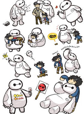 小号F0025-05大白超能陆战队Big Hero6 卡通动漫迪士尼旅行箱贴纸