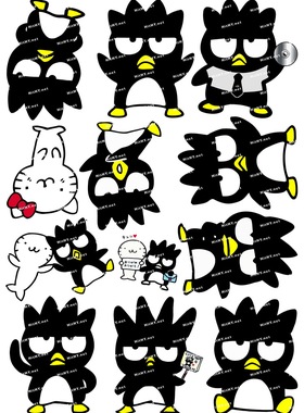 小号F0112-03酷企鹅XO仔卡通电脑吉他动漫可爱萌笔记本旅行箱贴纸