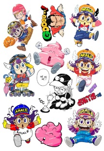 中号F0060 卡通动漫笔记本手机汽车旅行箱贴纸 01阿拉蕾IQ博士